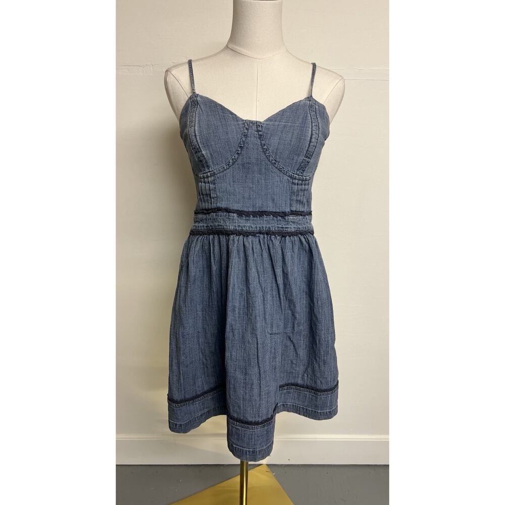 American‎ Rag Denim Dress Size Medium Sweetheart Neckline Adjustable Straps